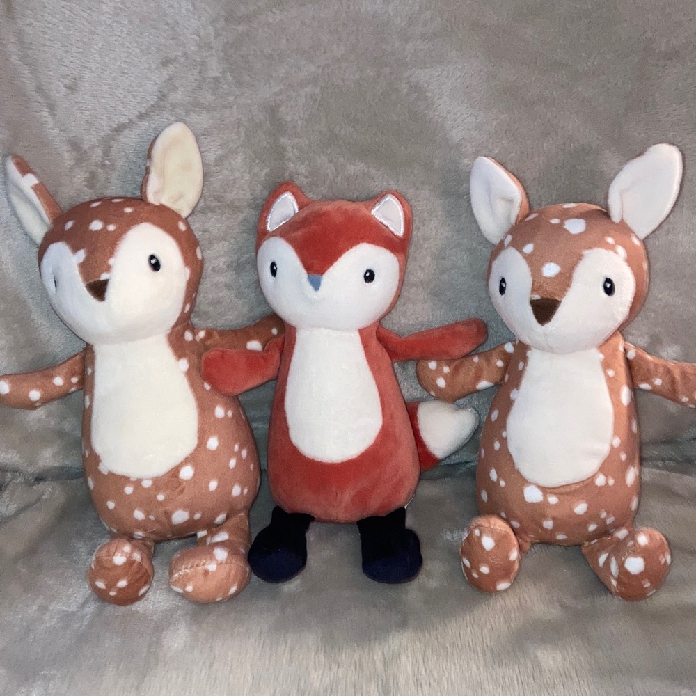 Adorable Leika Mary Meyer Plush Animal 3 pcs set fox and deer lot